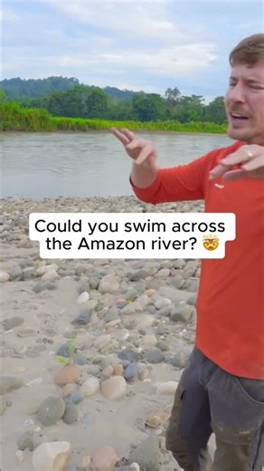 Could you swim across the amazon river? #mrbeast #shorts #paidpartner