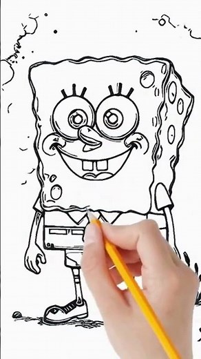 how to draw spongebob characters draw so cute #shorts #viral #trending #drawsocute