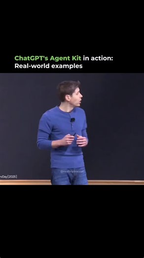 Big Brain AI on Instagram: "At DevDay 2025, Sam Altman unveiled AgentKit, a toolkit meant to streamline how we build Al agents. OpenAl engineer Christina Huang built two agents live on stage in under eight minutes-one that sorted incoming messages, another handling event schedule queries via file search and session mapping. Altman called Agent Builder "like Canva for agents," enabling visual workflow design without deep plumbing work. He also shared early adopters' results: Albertsons built an a