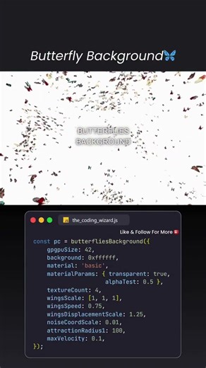 🔥butterfly background effect using html and css | code buzz | web development | tata Sierra #coding