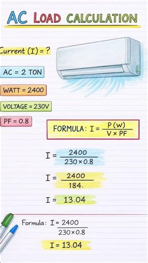 Learn with masti 😇 📘 | AC load calculation