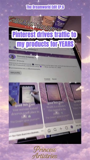 How I design Pinterest pins that drive traffic to my products using my iPad and Canva. Pinterest is one of the best platforms for artists, creators, and small businesses to get long-term traffic. Follow for more Dreamworld Edit episodes ✨ #pinterestmarketing #canvatips #ipadcreator #smallbusinessmarketing #edutok