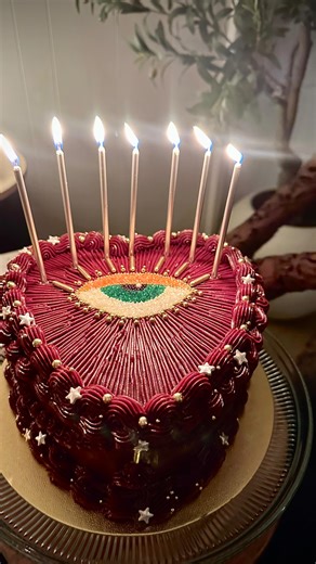 Tiffy on Instagram: "The most magical cake I have ever made! 😍✨ I tried making the viral embroidery cake for my friends birthday and this is how she came out! Full video is live on my channel. Would you eat a slice?? 🧿 #cake #art"