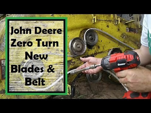 How to Install new Blades and Belt on your John Deere Zero Turn Mower Z225 Z425 Z445