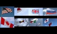 Mix of 8 videos from youtube : The world country flags waving
