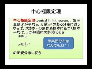 2020年度「統計入門」第10回：標本抽出（５）非正規母集団での平均値の標本分布（字幕編集済み）