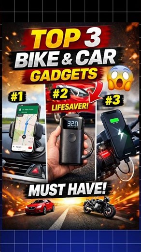 Top 3 Bike & Car Gadgets 😱 | No.2 Lifesaver! #shorts #car #bike