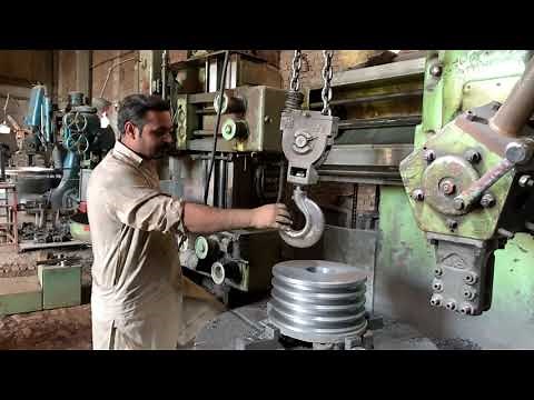 Cast Iron V-Belt Pulley Machining Process | Amazing Work on Vertical Lathe Machine
