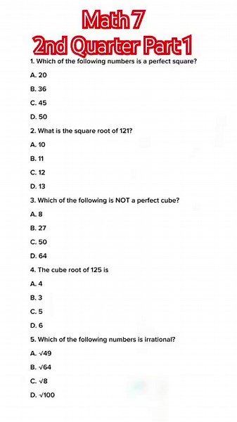 Mathematics 7 || Quarter 2 || PART 1