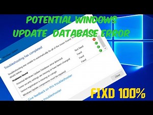 Potential Windows Update Database Error Detect in windows 10 Tutorial