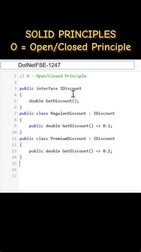 Open Closed Principle in SOLID principles. #csharp #dotnet #solidprinciples #coding #interviewprep
