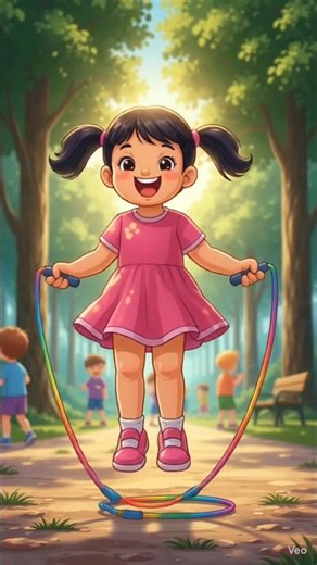 Cute girl skipping rope cartoon 😍 | funny cartoon video for kids | girl dance cartoon |