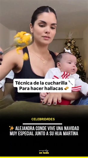 Marko > Comedia Viral on Instagram: "🎄 ¡Su primera Navidad! La Miss Venezuela Mundo 2020, @alejandraconde21, preparó sus tradicionales hallacas con cucharilla, pero esta vez lo hizo con un motivo muy especial: la compañía de un nuevo integrante en la familia, su hija Martina 🤍✨ Una Navidad llena de amor, tradición y nuevos comienzos. 🫓👶💫"
