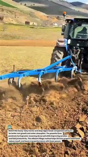 Deep Soil Ripping Power for Maximum Field Prep 🚜🌱 #FarmingTech #SoilPreparation #TractorWork