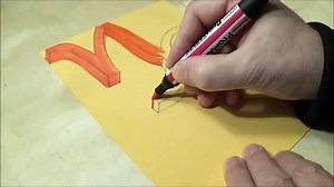 How to Draw Zodiac Sign Capricorn - Drawing 3D Floating Symbol - Vamos