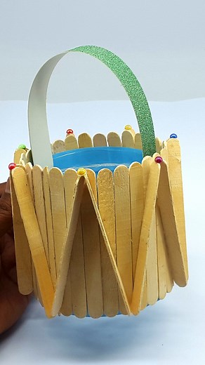 19K views · 91 reactions | 狀Beautiful Ice Cream Stick Basket Making Easy Tutorial at Home狀 #basket #handmade #craft | Origami Art & Crafts | Facebook