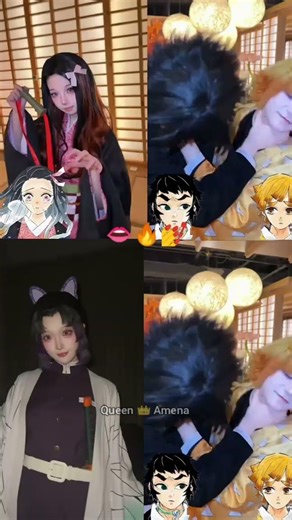 Demon slayer cosplay new trend 👄🔥💅 #demonslayer #nezuko #tanjiro #zenitsu #inosuke