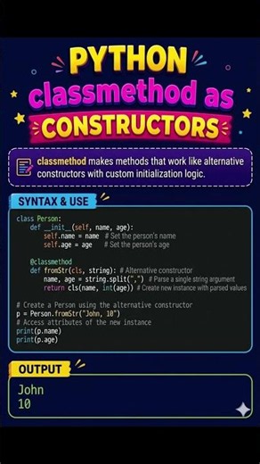 python class methods as constructors in object oriented programming
