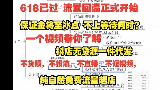 【抖店无货源一件代发教程】从抖音小店无货源开店 选品 上架 测款到引流完整实操过程 一口气带你了解如何从0基础的新手到精通电商运营