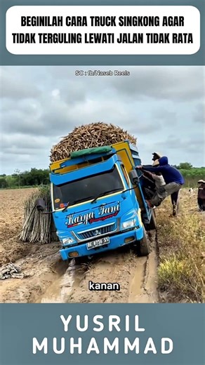 Dengan Cara Ini truck full muatan singkong ini tidak jadi terguling #shorts