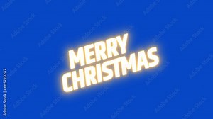 Merry Christmas Blinking Text Animation Stock Video