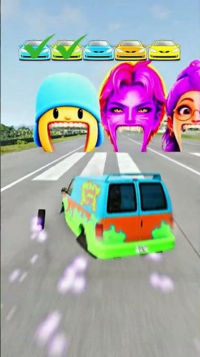 Big vs Small Cars Crash Test vs Rumi, Pocoyo & Abby Sajja 🚗💥 | BeamNG Drive Realistic Destruction