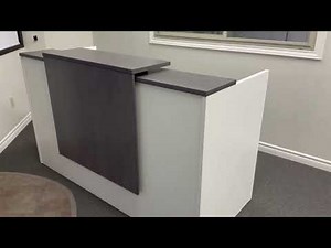 Grey Modular Reception Desk With Floating Counter