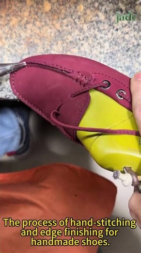 The process of hand stitching and edge finishing