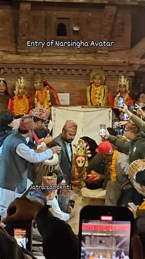 50K views · 446 reactions | Day 8 Kartik Nach Narsingha Avatar  The "Narsingha" refers specifically to the enactment of the Narsingha avatar of Vishnu slaying the demon king Hiranyakashyapu #KartikNach #kartiknach2025 #lordvishnu #narsimha #NarsinghAvatar #hiranyakashyapu #nach #culture #mangalbazar #patandurbarsquare #fyp #viral | Jatra Sanskriti | Facebook