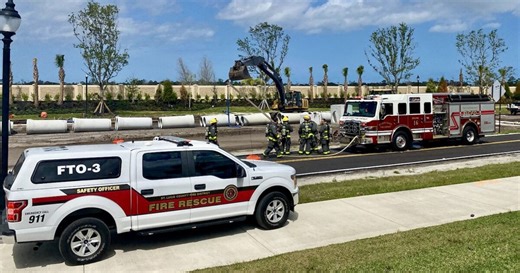 Becker Road reopens after construction company strikes underground gas line