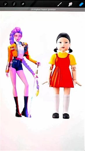 Rumi and Squid game doll together #kpopdemonhunters #squidgame #rumi