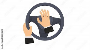 Driver honks. Car beep animation, alpha channel enabled. Cartoon