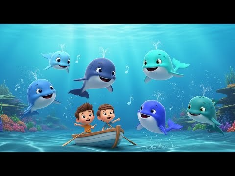 Cinco baleinhas azuis cantam, cantam, cant | Canções Infantis e Rimas para Crianças