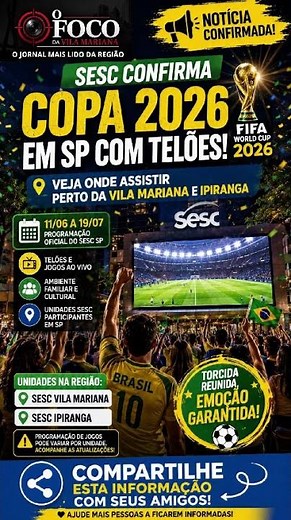 Sesc Copa 2026 em SP: veja onde assistir em Vila Mariana