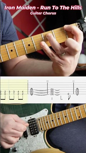 #tutorial Iron Maiden - Run To The Hills Guitar Chorus #guitar #guitarlesson #guitartutorial