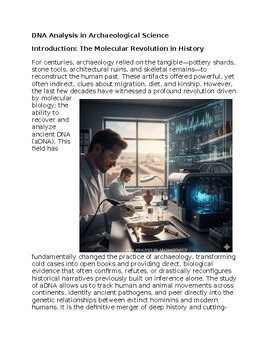 DNA Analysis Archaeology Worksheet Classwork, Homework or Sub Plans