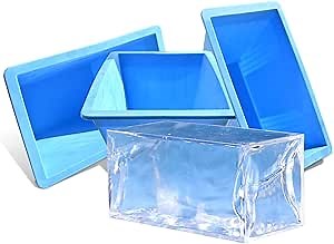 Extra Large Ice Block Mold, 3 Pack, 8lb Ice Block, Ice Maker for Cold Plunge or Coolers, Reusable Thickened Silicone Molds, Big Ice Cube Molds, Ice Bath Chiller, Big Ice Tray