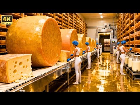 Inside a Modern Cheese Factory: Processing Tons of Milk into Premium Cheese (Full Process)