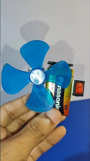 #diy 9v battery fan | 9 volt battery hack #shots #viral #battery #motor