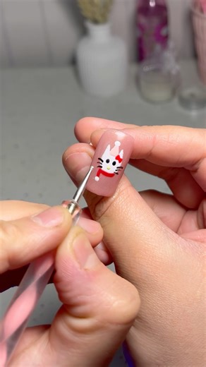 Hello kitty #hellokitty #nails #naildesigns #nailart #nailtutorial #christmas #winter r
