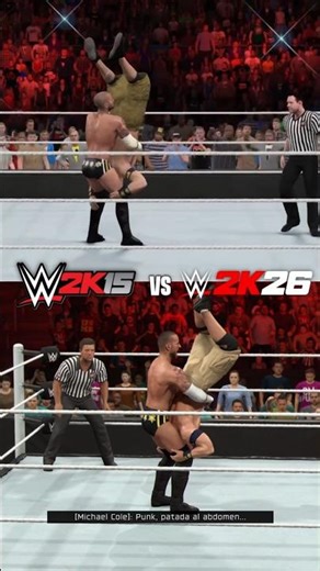 WWE 2K15 vs WWE 2K26 SHOWCASE COMPARISON - CM PUNK VS JOHN CENA RAW 2013 #shorts