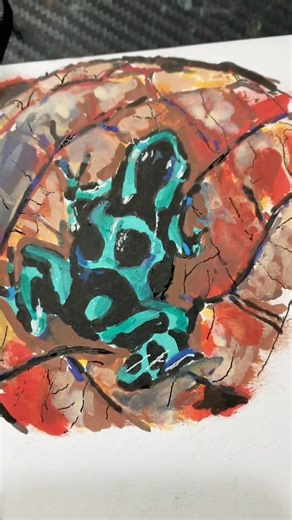 Draw dart frog use acrylic marker #artbygie #art #enmy
