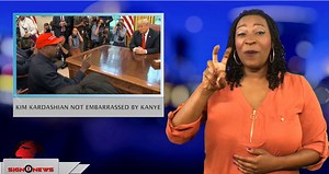 Transcript Many people are describing Kanye West's visit to the White House yesterday as a disaster. West was captured on camera dropping a few curse words, banging on the president's desk, talking about alternate universes and even suggested the president should be flying "iPlane 1," an Apple-backed hydroplane. Many of his fellow musicians called it repulsive, disgraceful and embarrassing. But a source close to the Kardashian family says his wife Kim was not embarrassed at all and stands by her