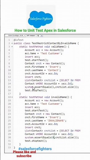 How to Unit Test Apex in Salesforce