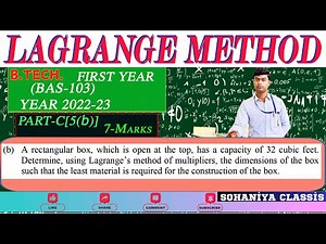 BAS 103 2022 23 Mathematics I AKTU Solution Part C5b A rectangular box, which is open at the top, ha