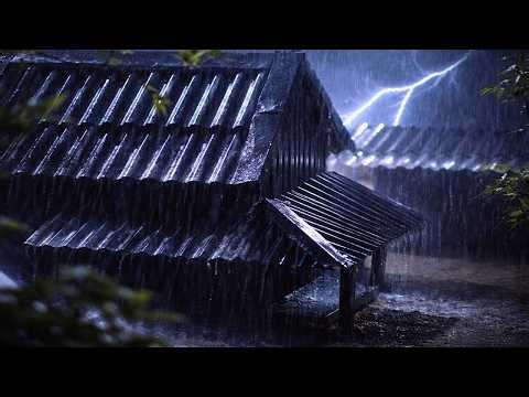10 Hours of Heavy Rain on Tin Roof | Cozy Countryside Night Ambience for Deep Sleep & Relaxation