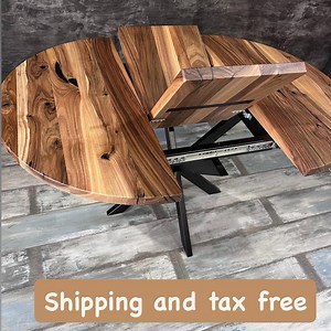 Extendable Dining Table in Solid Walnut Wood With Leaves- 4-10 Seats - Etsy Canada
