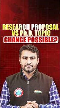 🚨 Research Proposal vs Ph.D. Topic: Can You REALLY Change It? 🤔📚 #ugcnetrwa #phd #researchproposal