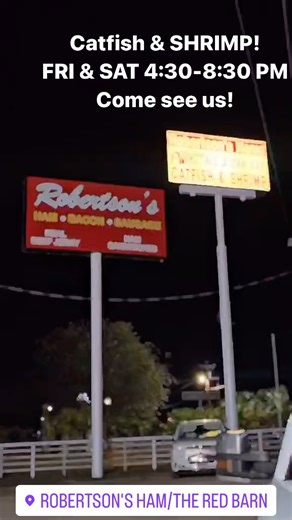 🐟🍤 It’s All You Can Eat Catfish & Shrimp time at The Red Barn! FRI & SAT from 4:30–8:30 PM — come hungry and leave happy! ✨ TO-GO orders available! 📞 Call 903-873-8645 🎉 Got a crowd? Our Large Group/Party Room is open! Call to reserve your spot! Come on out — we’ll have the buffet hot and ready! 🍽️💛 | Robertson's Ham/The Red Barn