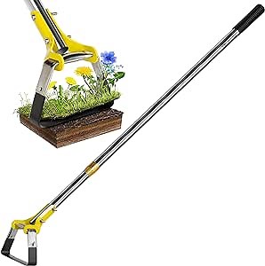 Hula Hoe Garden Tool with Long Telescopic Handle - Heavy Duty Stirrup Hoe with No Assembly Required - Stainless Steel Height Adjustable Action Hoe Weeder.